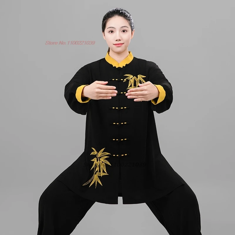 2025 中国カンフー太極拳武道伝統的な花の刺繍太極拳練習トレーニングアウトドアスポーツ運動セット