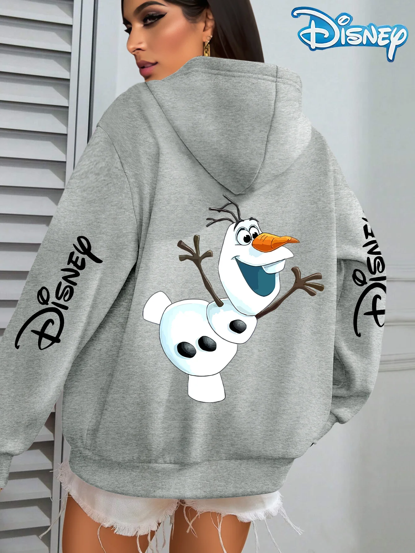 

Disney Women'S Frozen Olaf Pattern Hoodie-Unisex Autumn and Winter Fleece Hooded Everyday Outdoors Hoodie for Any Occasion