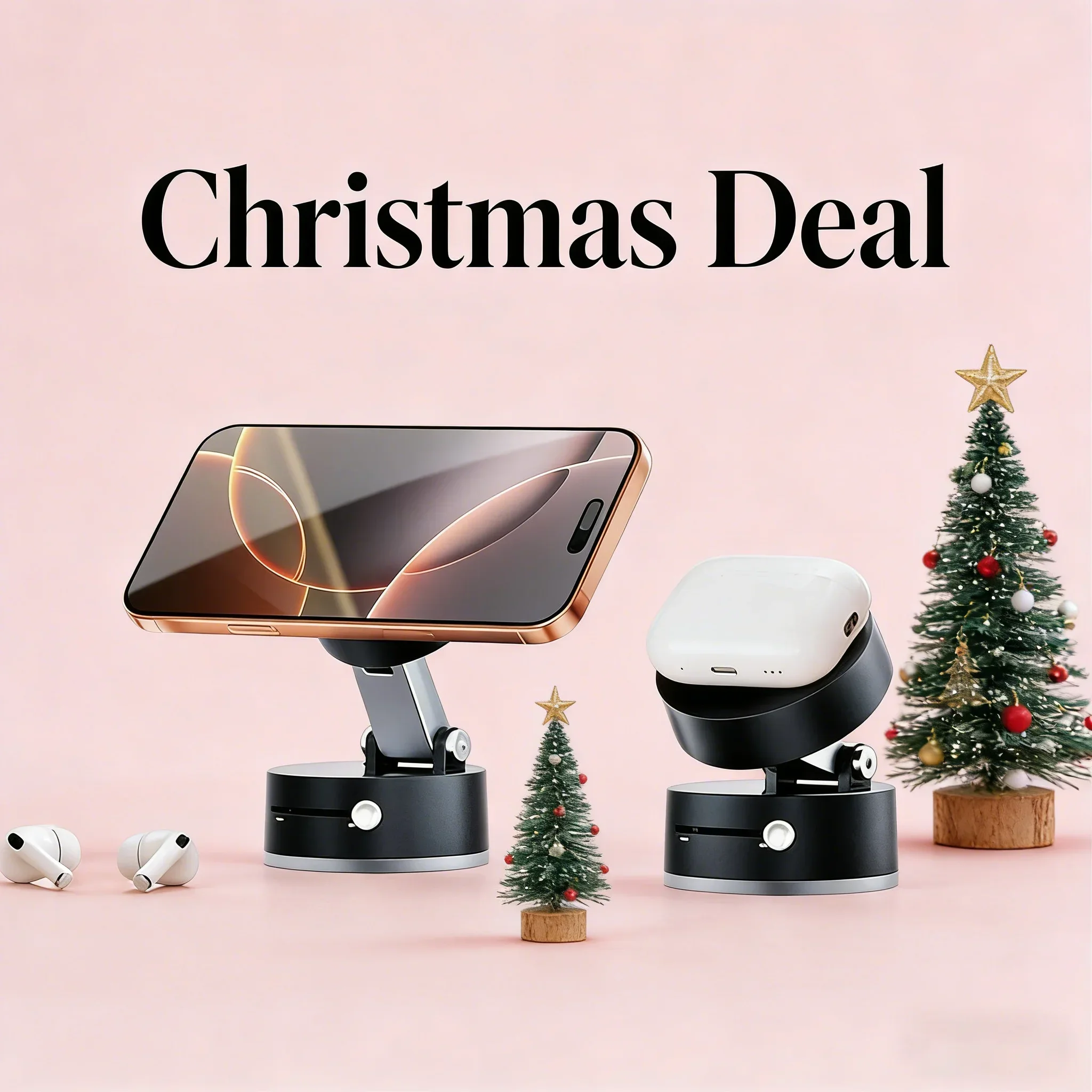 

Smooth Surfaces/Car/Gym/Mirror Phone Mount - Secure Vacuum Magnetic Adjustable Hands-Free Party Must-Have