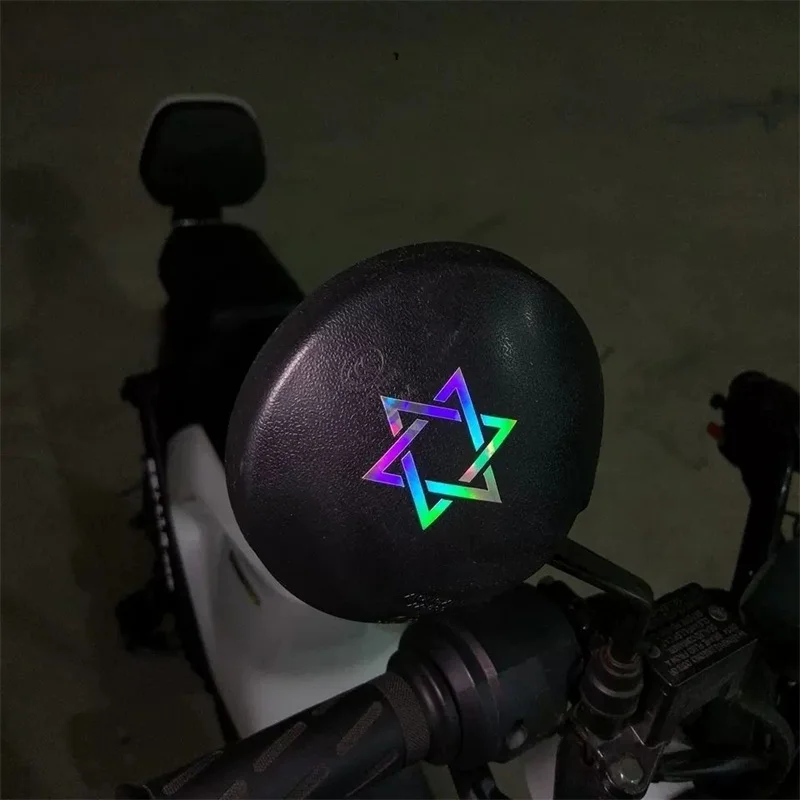 Stiker kepribadian mobil bintang enam cabang laser tujuh warna hf modifikasi lampu depan sepeda motor penutup goresan