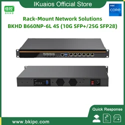 IKuaiOS 1U Rackmount Network Appliance Support LGA1700 4 Port 10G SFP 25G SFP28 6x2.5GbE for Firewall Router Server B660 6L 4S