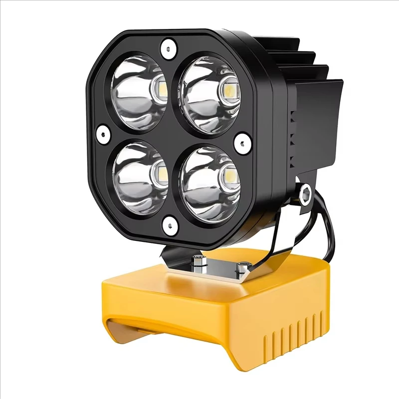 High Performance Cordless LED Work Light 40W 6000LM With Adjustable Beam Works With For Dewalt For DCB205 Battery 120°Adjustable