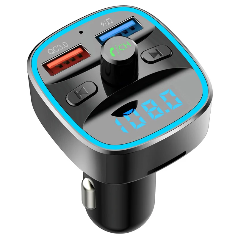 

Bluetooth FM Transmitter for Car, Wireless FM Radio Transmitter Bluetooth Car Adapter with QC3.0 Charging, Hands Free Calling,