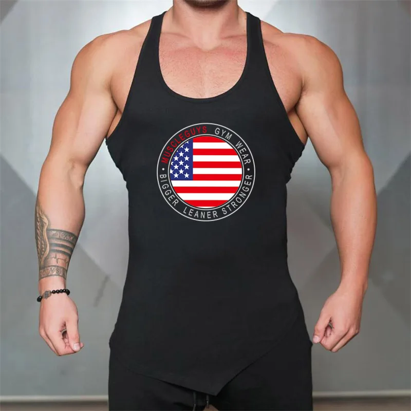 2023 Men Running Sport Tank Tops Undershirt Gym Workout Fitness Bodybuilding T-Shirt Undershirt Sleeveless Vests Cotton Singlets