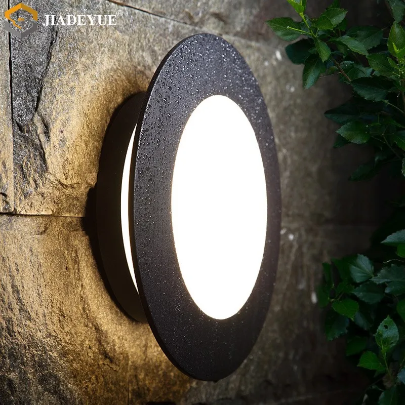 Outdoor impermeável LED Lâmpada de parede Circular, Pátio Lâmpada, Varanda Paisagem Lâmpada do teto, IP65