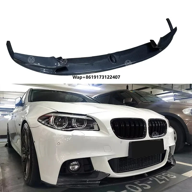 MP Style Carbon Fiber Auto Front Bumper Lip Splitter Conversion Bumper Kit Spoiler for 5 Series F10 F18 M-Tech M Sport