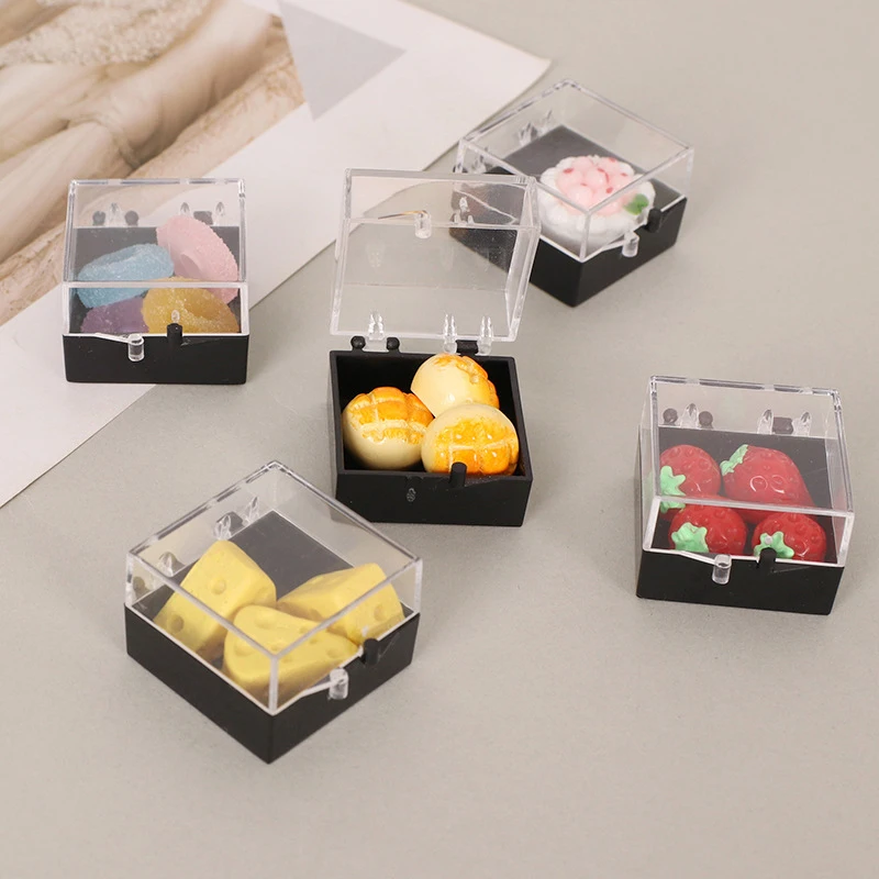 1 Set Heerlijke Poppenhuis Simulatie Voedsel Speelgoed Fruit Aardbei Sushi Jam Bento Box Model Diy Accessoires Voor Mini Meubelen