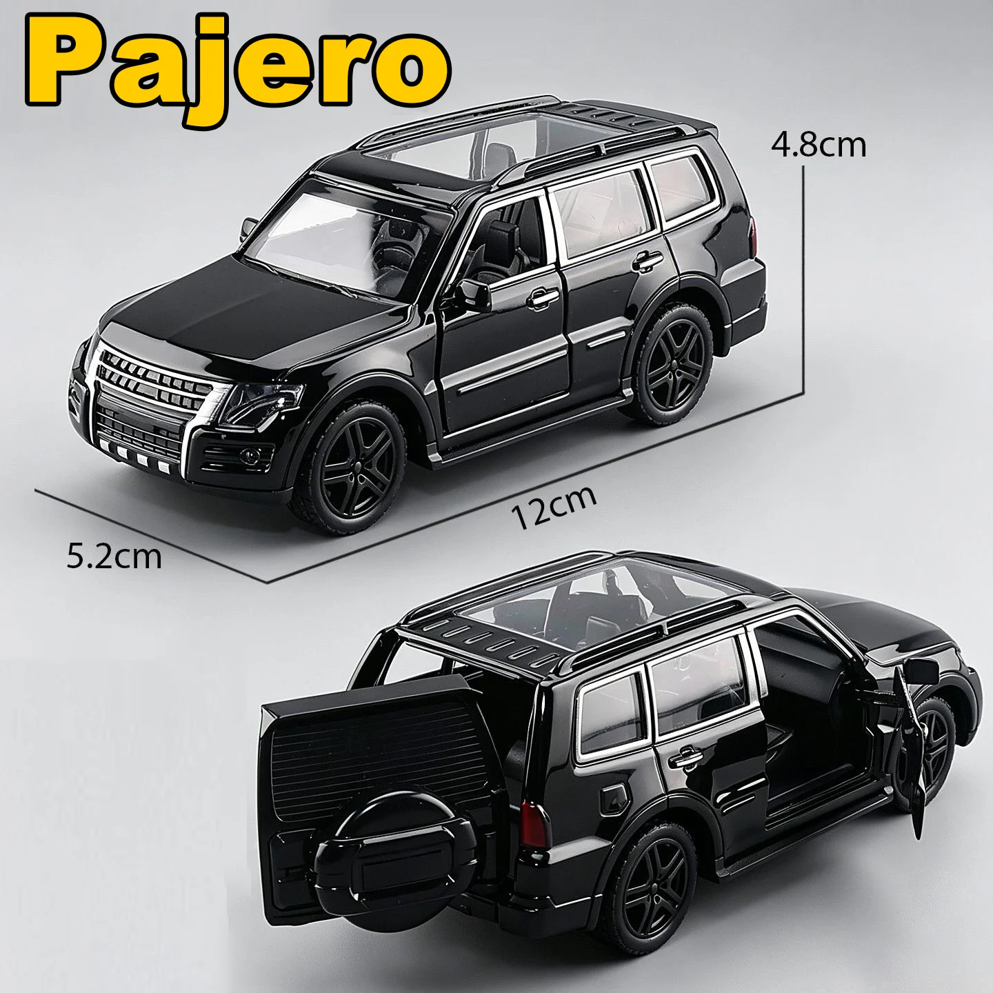 1:36 Mitsubishi Pajero Miniature Toys Car Diecast Alloy Model Rear Wheel Return Force Doors Can Be Opened Vehices for Kids Gifts