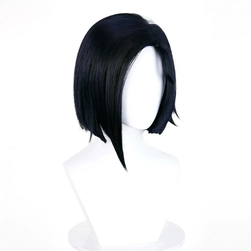 لعبة VALORANT فايبر شعر مستعار تأثيري المرأة شعر أسود مقاومة للحرارة شعر مستعار اصطناعي كرنفال زي حفلة الدعامة #4