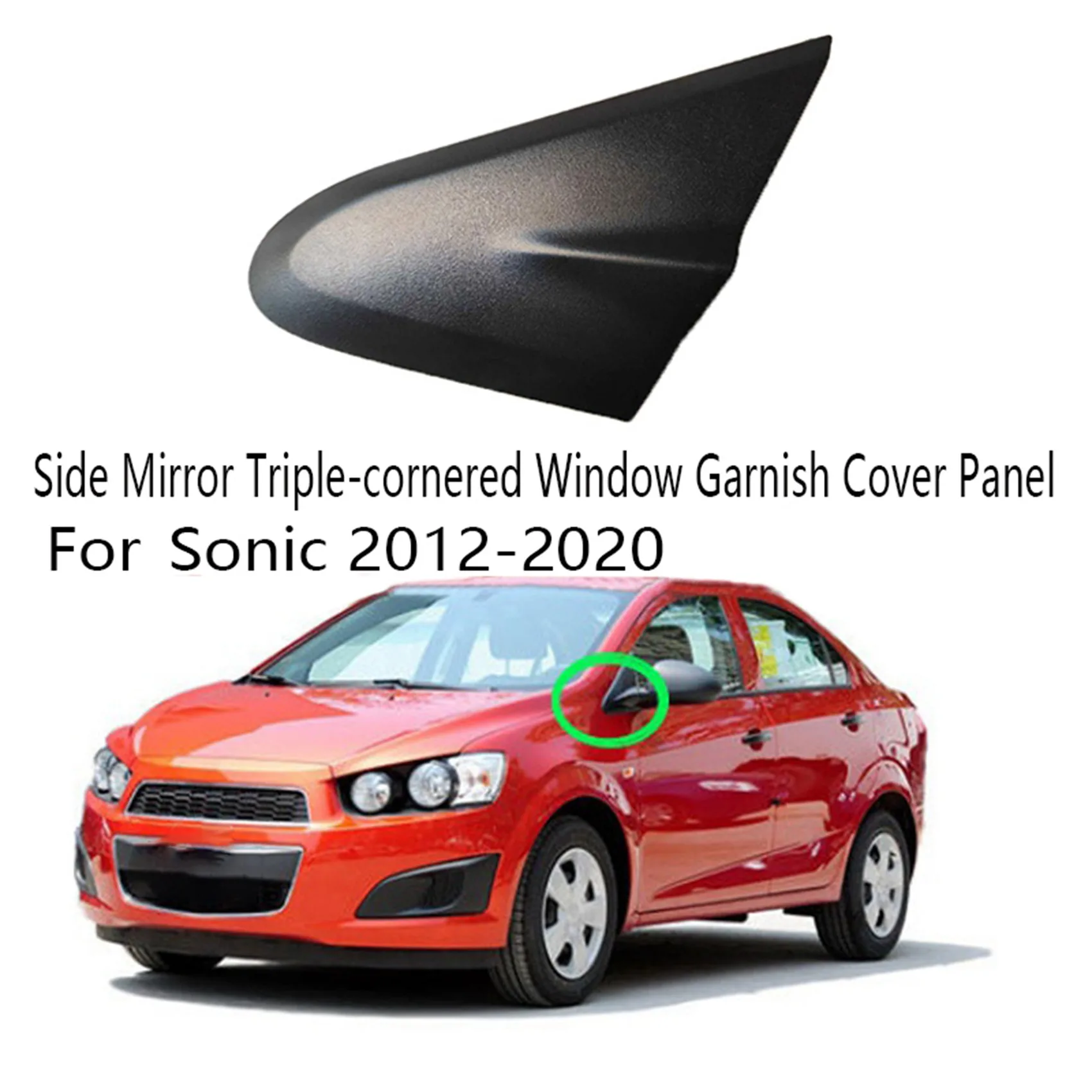 2Pcs Car Front Window Plate Side Mirror Corner Triple-Cornered Window Garnish Cover Panel for Chevrolet Sonic 2012-2020