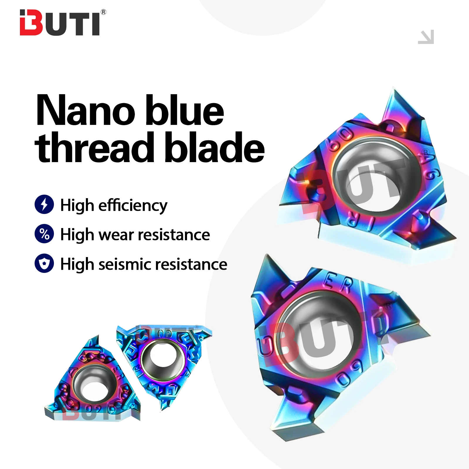 

16ER/IR AG60 16ER/IR A55 16ER/IR100ISO Нано-синие внутренние и внешние резьбовые вставки Серия ER/IR Резьбовые вставки для токарных станков с ЧПУ