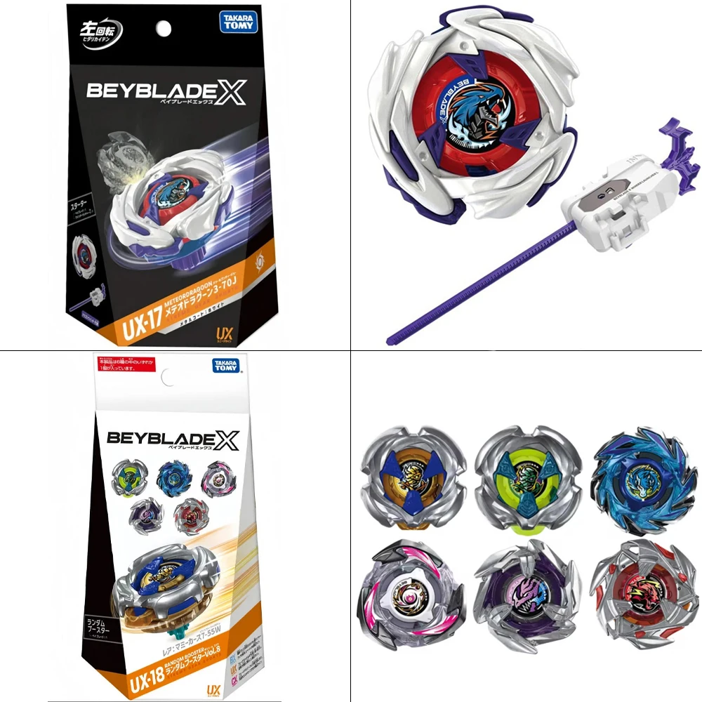 GENUINE TAKARA TOMY BEY X UX-17 Meteor Dragoon 3-70J BEY X UX-18 Random Booster Vol.8 BLADE CARD GAME BOARD GAME