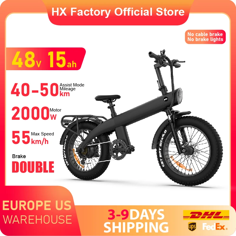 HX Ebikes 750W Adults Electric Bike Bicycle 750W 48V 13AH 20Inch Off-Road Tire Folding Electric E Bikes Mountain Ebike