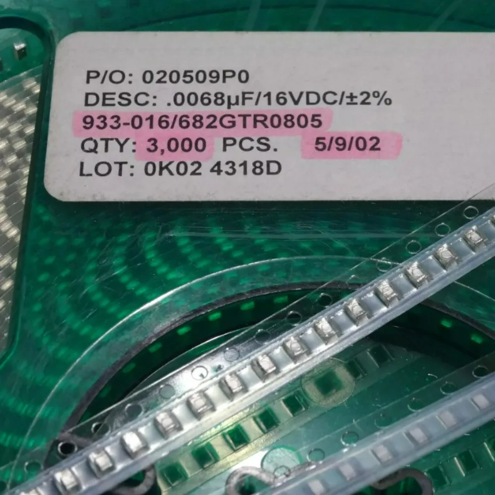 20pcs/lot SMD0805 0.0068uf 16V 6800pF 6.8nF 6N8 682 Brand New Surface Mount Film Capacitor