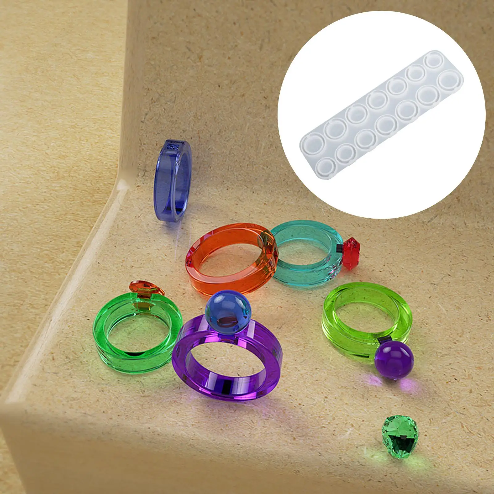 

Silicone Ring Model Epoxy Resin Casting Jewelry Crafts Handmade DIY Pendant Model Charm Model for Wedding Party Birthday Gift