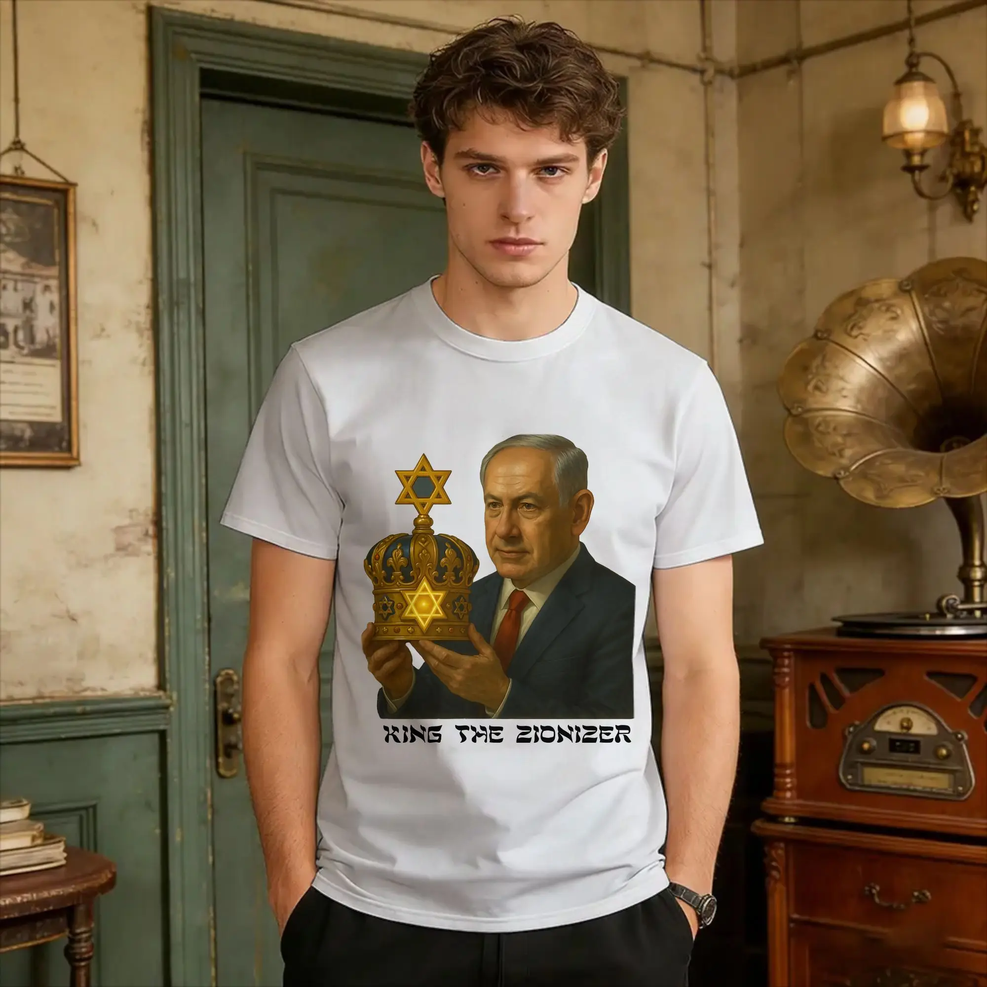 Benjamin Netanyahu Bibi The King Zionizer Judaica Jewish Pride T-Shirt Summer  Fashion T-Shirts 100% Cotton O-Neck Y2K Fun Tops
