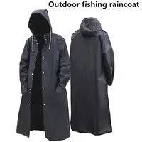 Impermeable Largo Estilo Cortavientos Negro para Adultos, con Capucha, para Mujer y Hombre, para Motociclismo, Ciclismo, Senderismo, Pesca