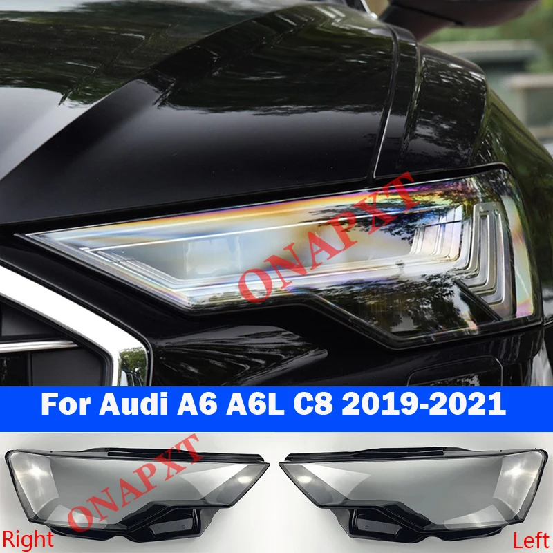 

New Head Light Caps For Audi A6 A6L C8 2019-2021 Car Front Headlight Cover Auto Headlamp Lampshade Lamp Glass Lens Shell Case