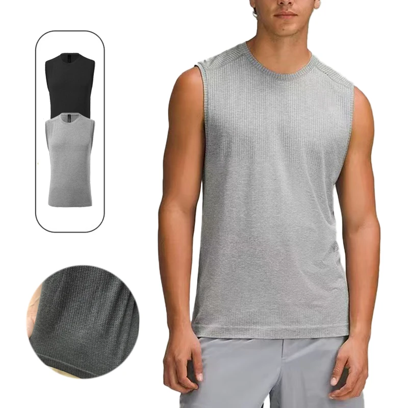 

(XS-XL)Quick Dry Cationic Fabric Mens Sport Vest Breathable Running Sleeveless Shirt for Basketball Gym Workout Jogging Training