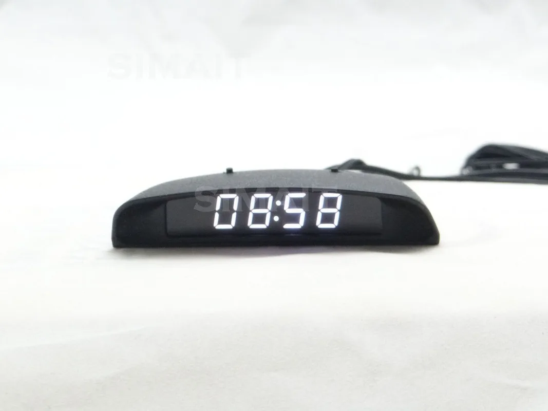 Car LED Electronic Clock Luminous Display Auto Internal External Thermometer Voltmeter Dashboard Accessory