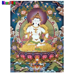 Tibetan goddess Buddhist full drill diy Diamond Painting Cross Stitch Mosaic guanyin buddha zen 5D Diamond Embroidery wall decor