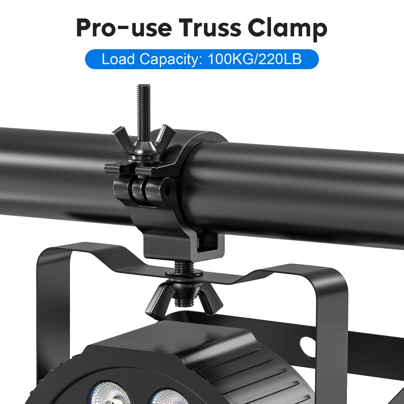 Yiflamefly 10Pcs Black Truss Clamps Heavy Duty Light Hook Stage Lighting Hanging Hooks For String Lights Projector Par Lights