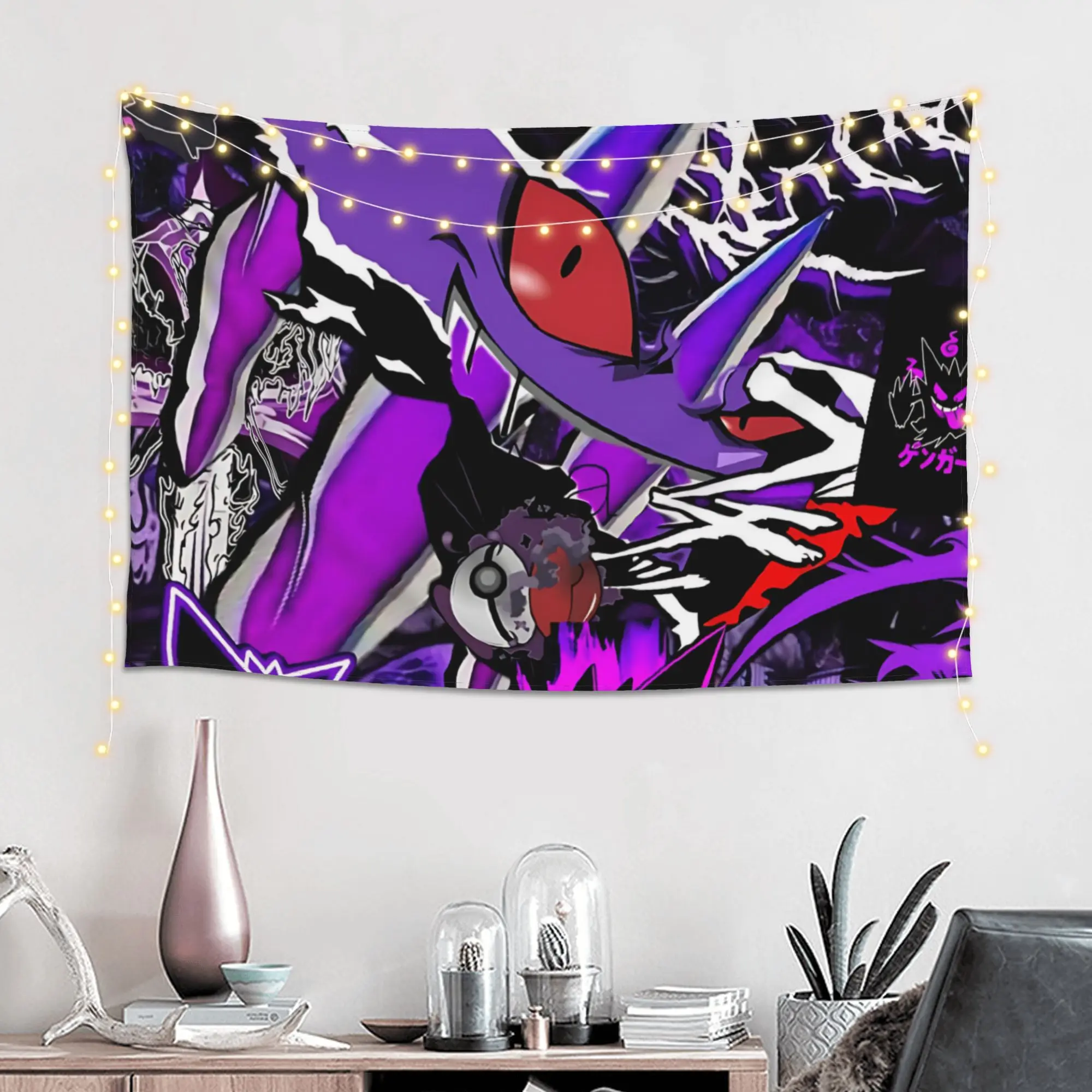 Cutecore Anime Pokemon Theme Tapestry Bedroom Decoration  Wall Hanging Blanket Tapestry Cool Stuff For Room