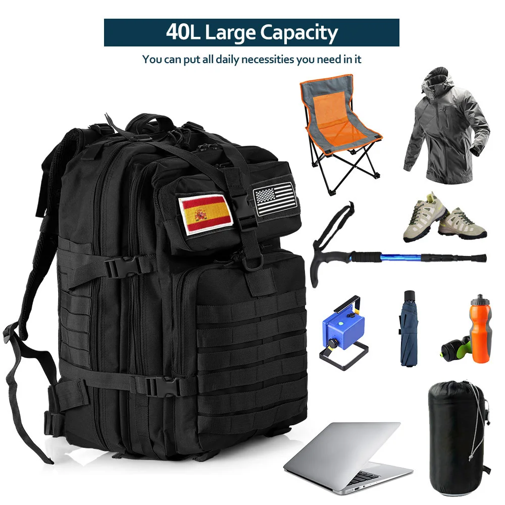 25L/50L 1000D نايلون مقاوم للماء الرحلات الصيد حقيبة صيد على ظهره حقائب الظهر في الهواء الطلق التكتيكية الرياضة التخييم التنزه