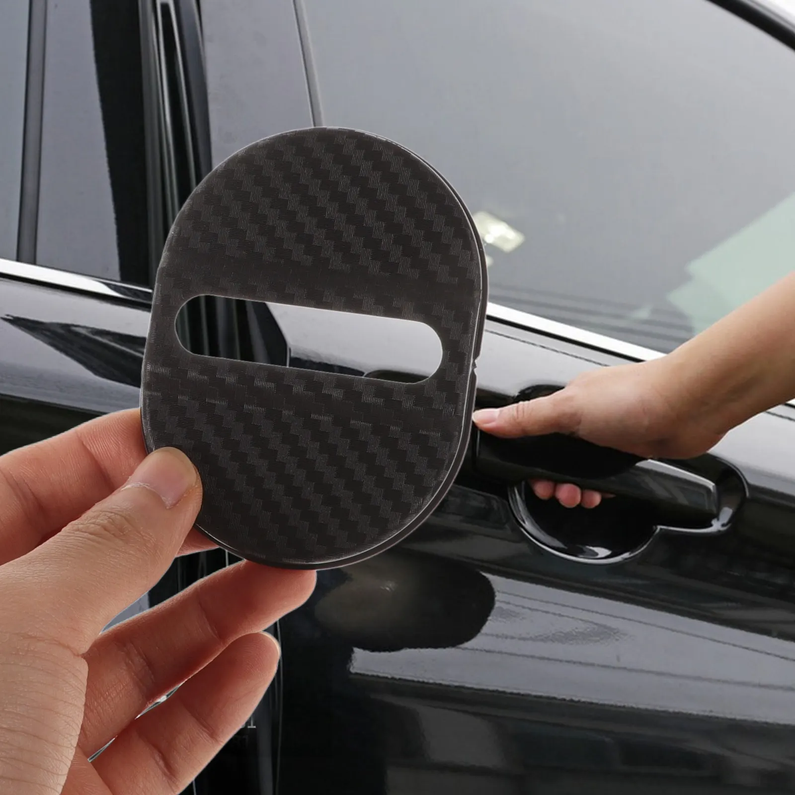 

4Pcs Universal Car Door Lock Protection Cover Plastic Buckle Sleeve Silent Shock Absorber Pad for Car Door Guard Protector