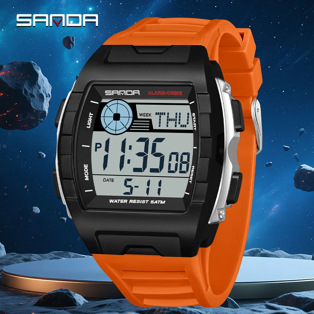 SANDA 2225 Nuevo Reloj Electrónico de Moda para Hombre 2026, Reloj Digital Deportivo Multifuncional Ligero a Prueba de Agua, reloj hombre