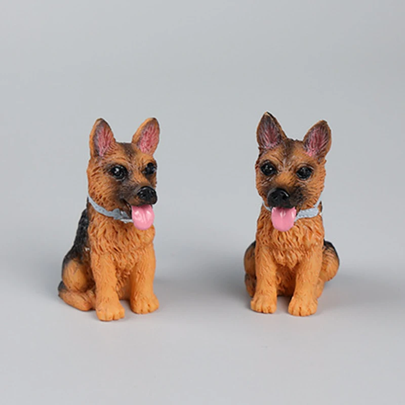 Simulation Puppy German Shepherd Dog Golden Retriever Mini Figures Animal Model Home Car Desktop Decoration Ornament for Kids