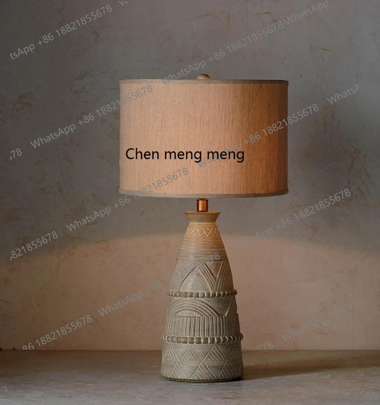 French country solid wood floor lamp designer carving creative retro homestay living room bedroom