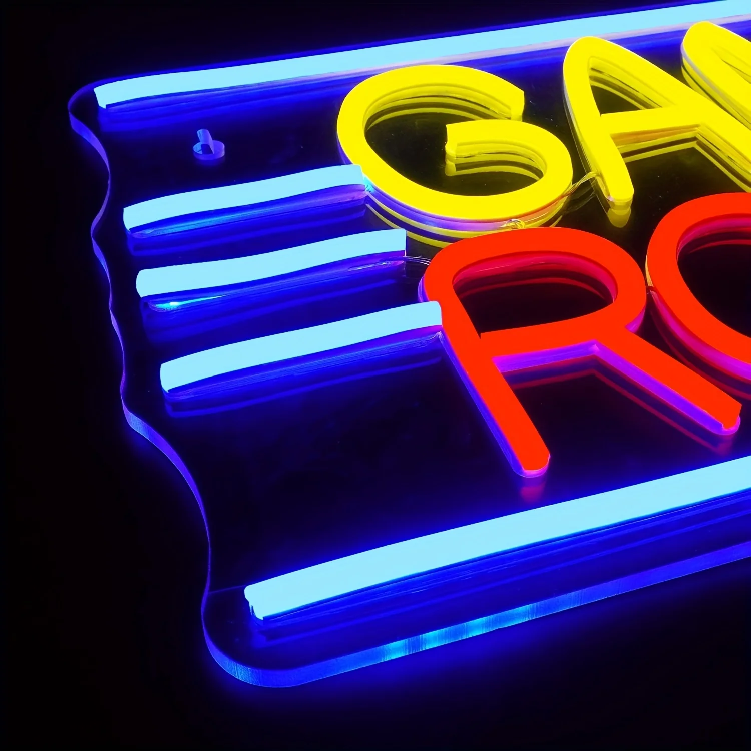 Game Room Neon Signs with Customized Text, USB-Powered Wall Decorative Light Strips, Dimmable with Push Button Control