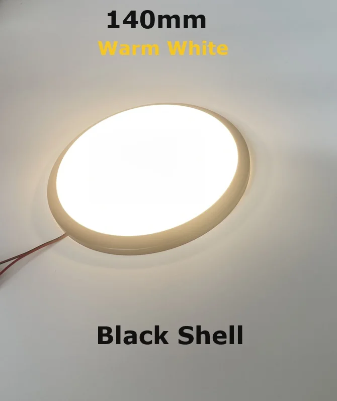 Black Shell φ140 12Volt LED Ceiling Lights Warm White Lighting for RVs Luxury Business Vehicle RVs Caravan Trailer Yacht