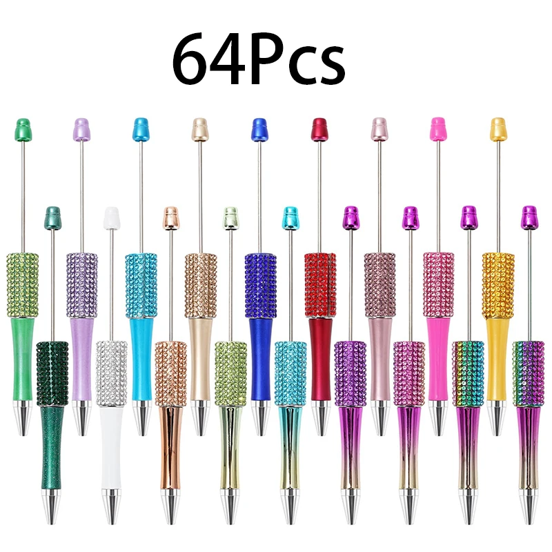64Pcs 다이아몬드 페르시 펜 도매 크리 에이 티브 DIY 플라스틱 반짝이 페르시 볼 펜 쓰기에 대 한 손수 스틱 다이아몬드 페르시 펜