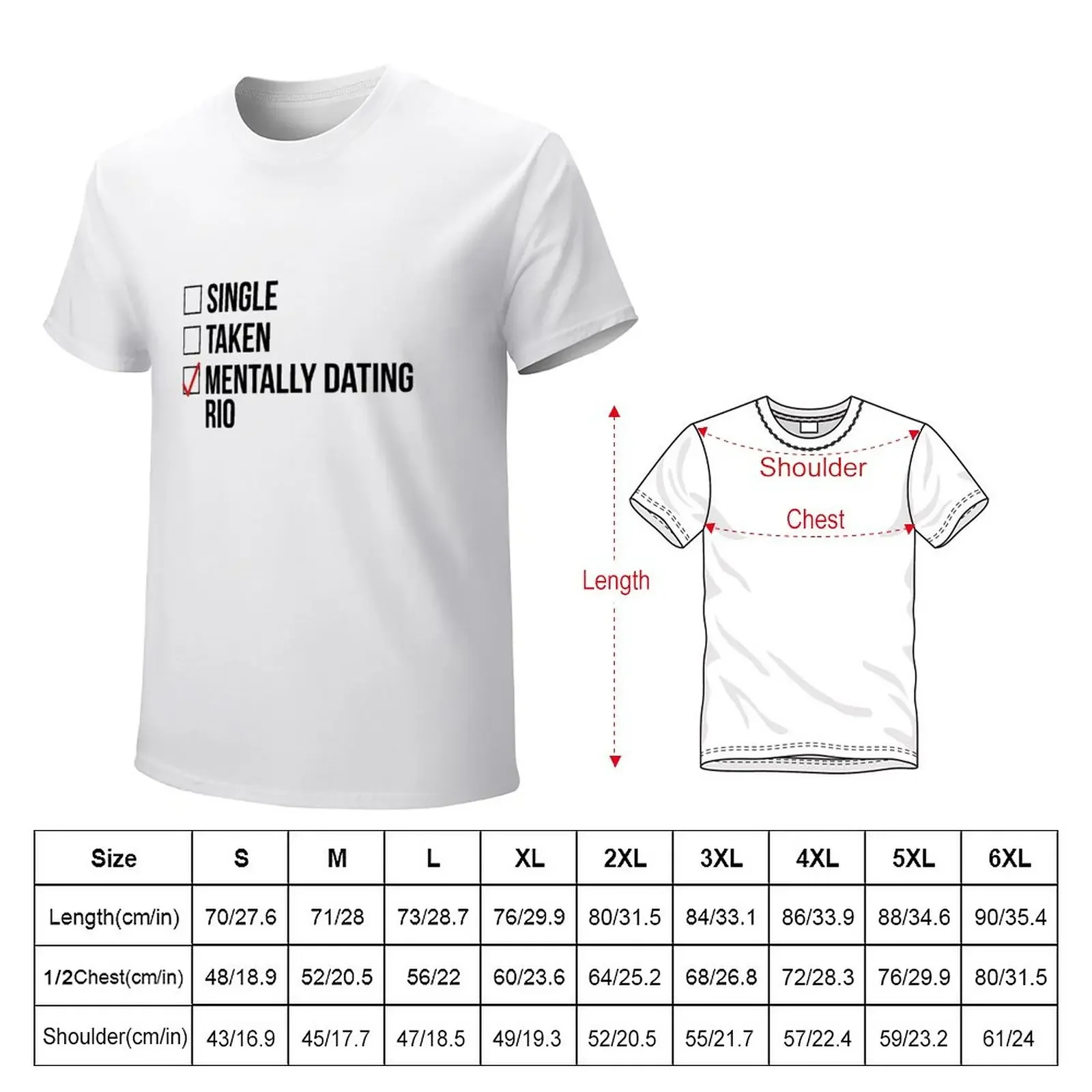 MENTALLY DATING RIO T-Shirt new edition oversizeds T-shirt men for a boy sublime Aesthetic clothing mens tall t shirts