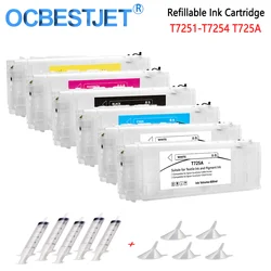 T7251-T7254 T725ARefillable Ink Cartridge With One Time Use Chip For Epson SureColor F2000 F2100 F2130 F2140 F2150 F2160 Printer