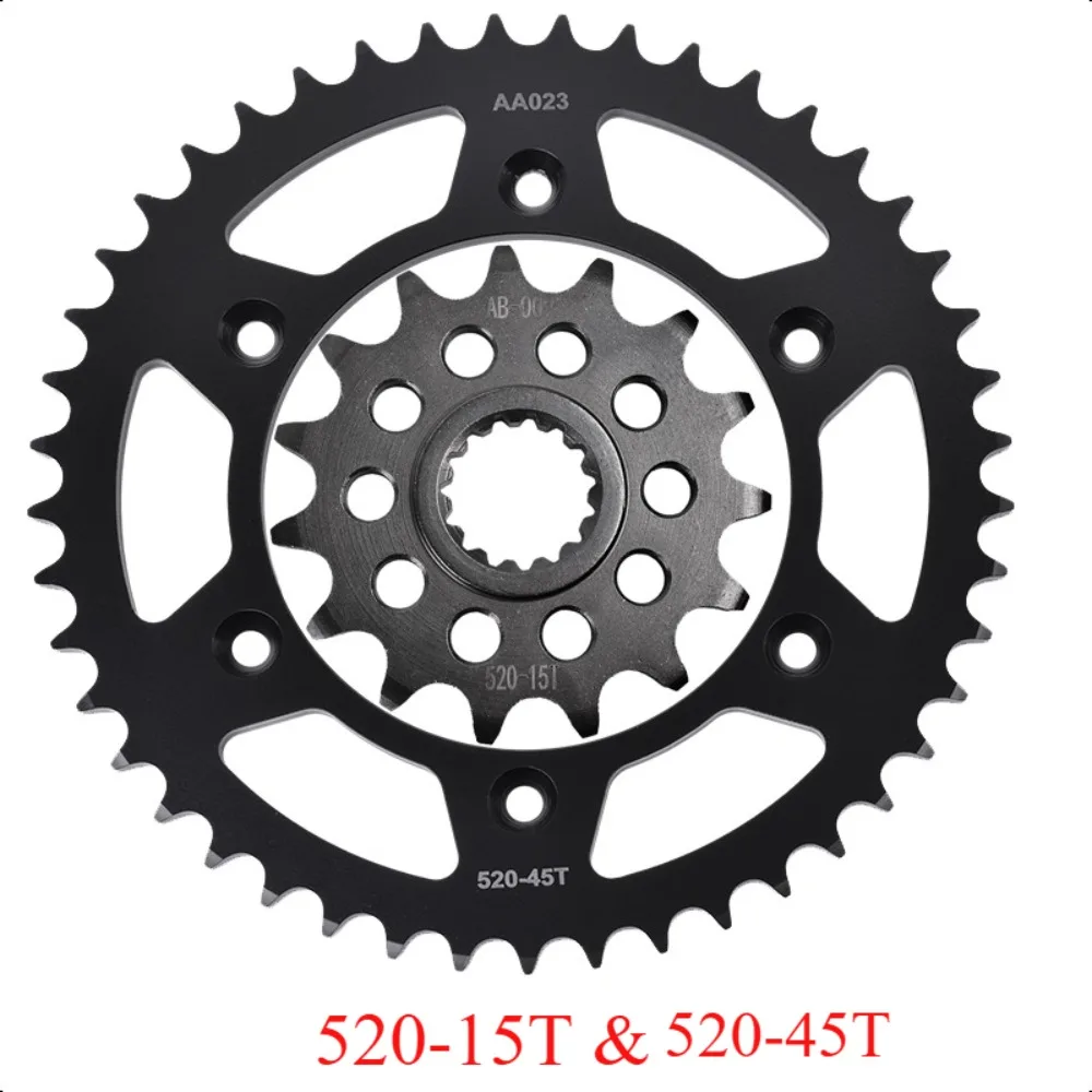 

520 15T 45T Front Rear Sprocket Gear Wheel Cam for Husqvarna 501 FE S 2016 for K*TM 250 EXC Racing 400 450 525 530 EXC Enduro