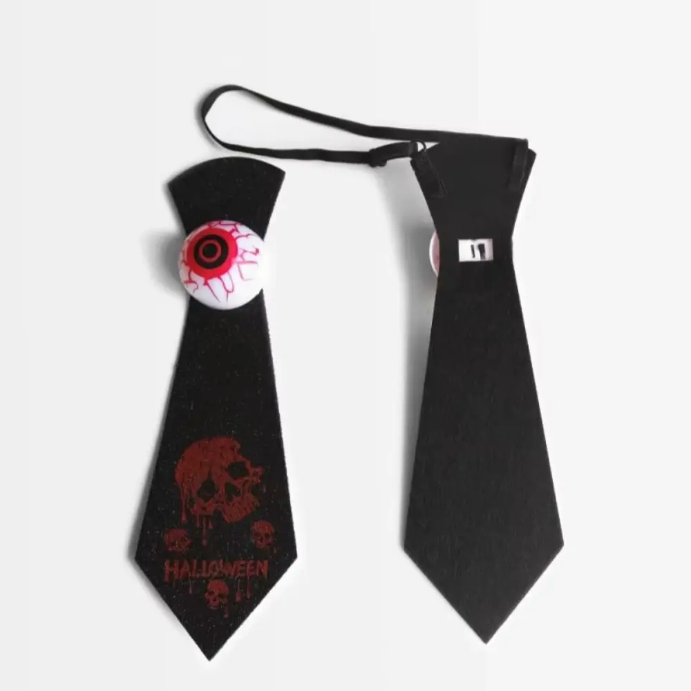 Spooky Halloween Light Up Eyeball Tie Haunted Adjustable Straps Gold Dust Bat Bow Tie Realistic Reusable Halloween Tie Props