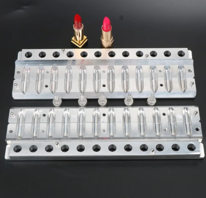 12.1Mm Silver Gold 12 Cavity Aluminum Lip Balm Lipstick Filling Mould Silicone Demoulding Metal Ring Mould