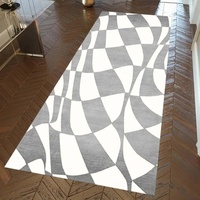 Simple Checkerboard Pattern Runner Rug Visual 3D Vortex Stripe Carpeted Porch Entrance Carpeted Bed Hallway Mat