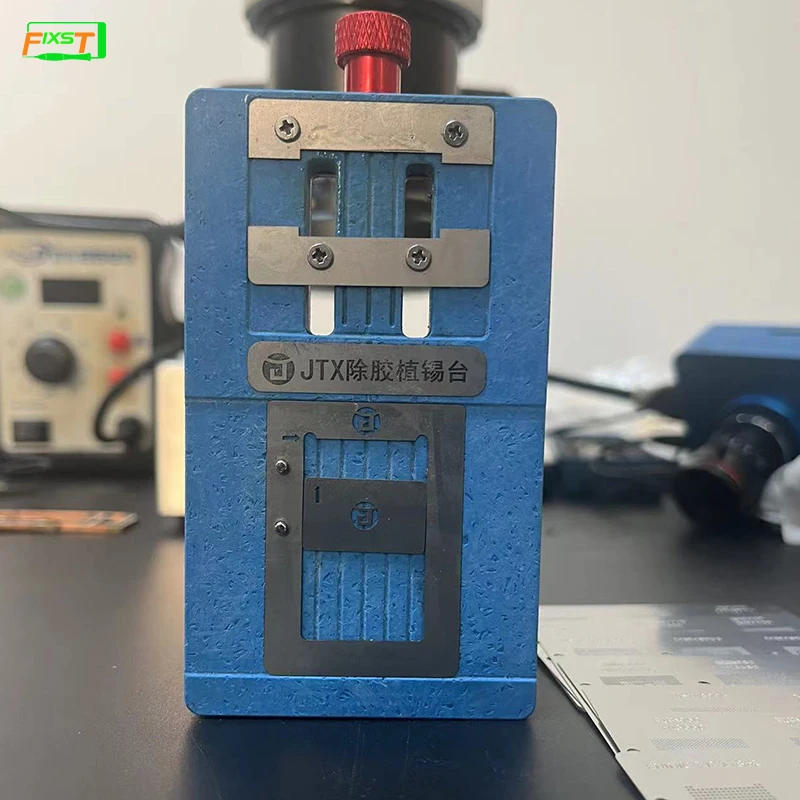 

JTX T4 Universal Chip Positioning Glue Removal And Reballing Platform Support IP/Android CPU EMMC RAM 76 Model Chips 13 Stencil