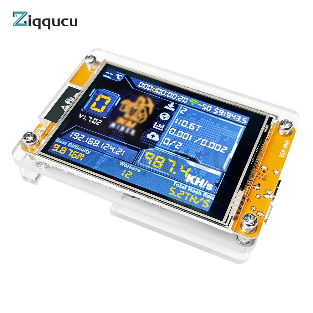 

ESP32 Development Board 1.54-inch/2.8 Inch Touch Screen WiFi Bluetooth Miner Module 1060kh/s Desktop Clock Gift