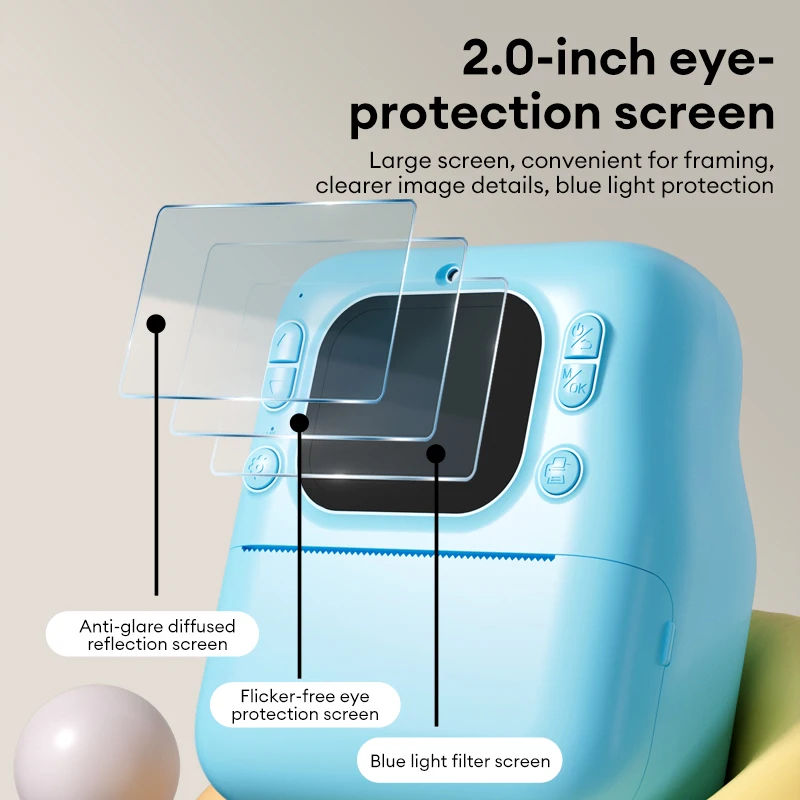 Aparat fotograficzny Lenovo z funkcją drukowania, aparat natychmiastowy dla dzieci, 32GB, aparat cyfrowy 1080P z funkcją drukowania zdjęć, prezent dla dzieci na Boże Narodzenie, urodziny, model DY34