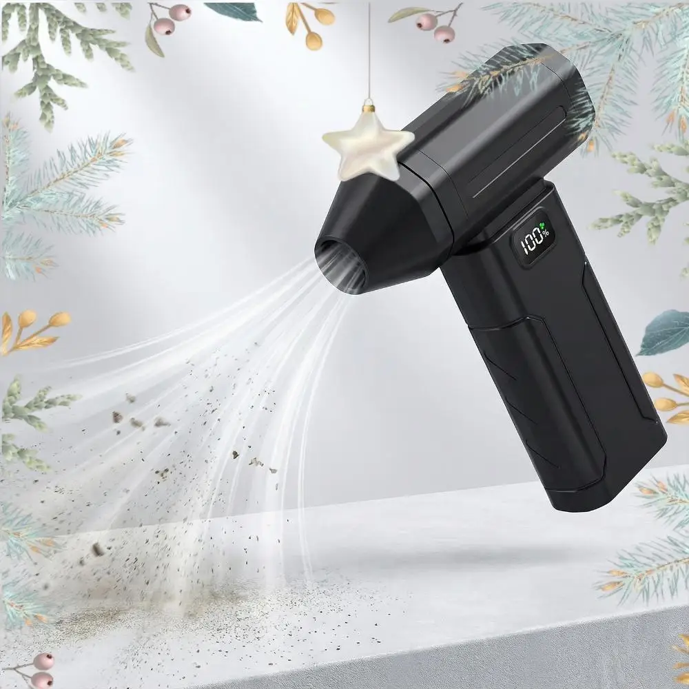 Plumero de aire comprimido, soplador de polvo portátil de mano de 5 velocidades, secador eléctrico de 6000mAh para ordenador de coche, limpieza de polvo de oficina en casa