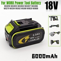 WORX 18V 20V WA3016 WA3027 WA3401 WA3593 WA3595 WA3596 Li-Ion Battery For Worx 6000mAh