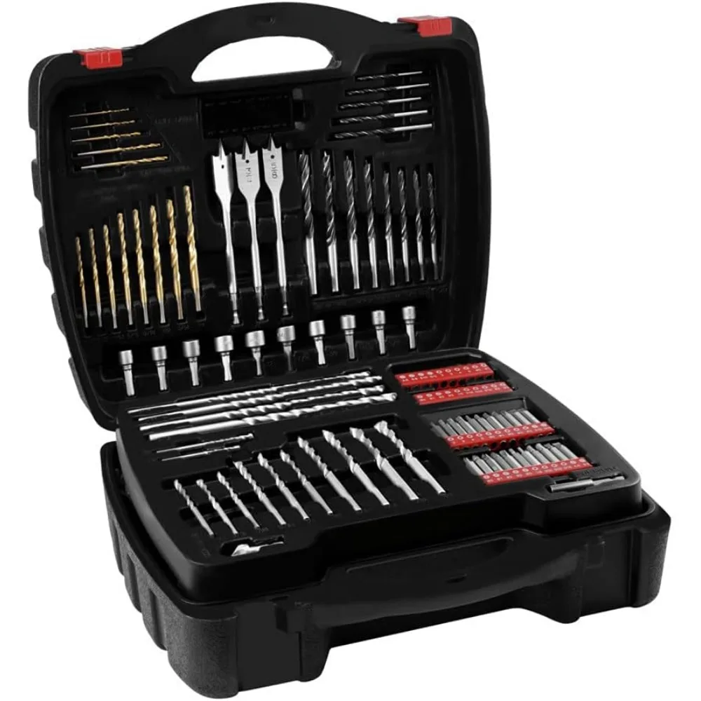 Trapano a percussione con filo da mezzo pollice da 7,5 A con set di punte da trapano da 100 pezzi e velocità variabile