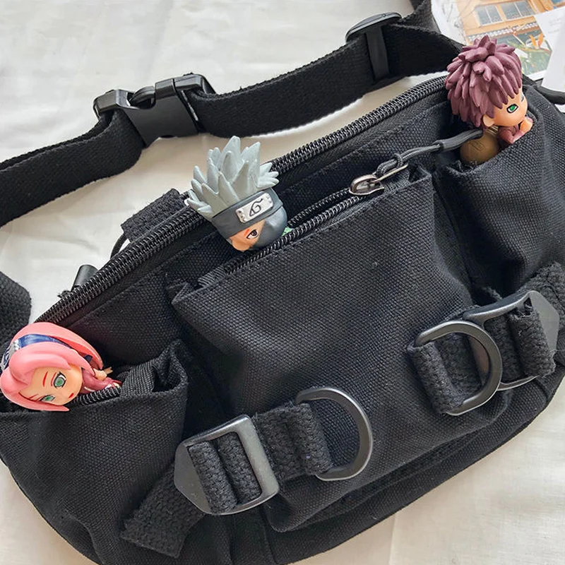 Chest Bags Large Capacity Tactics Fanny Pack Canvas Bag Harajuku All-match High Street Unisex Couples Casual Korean Style Trendy