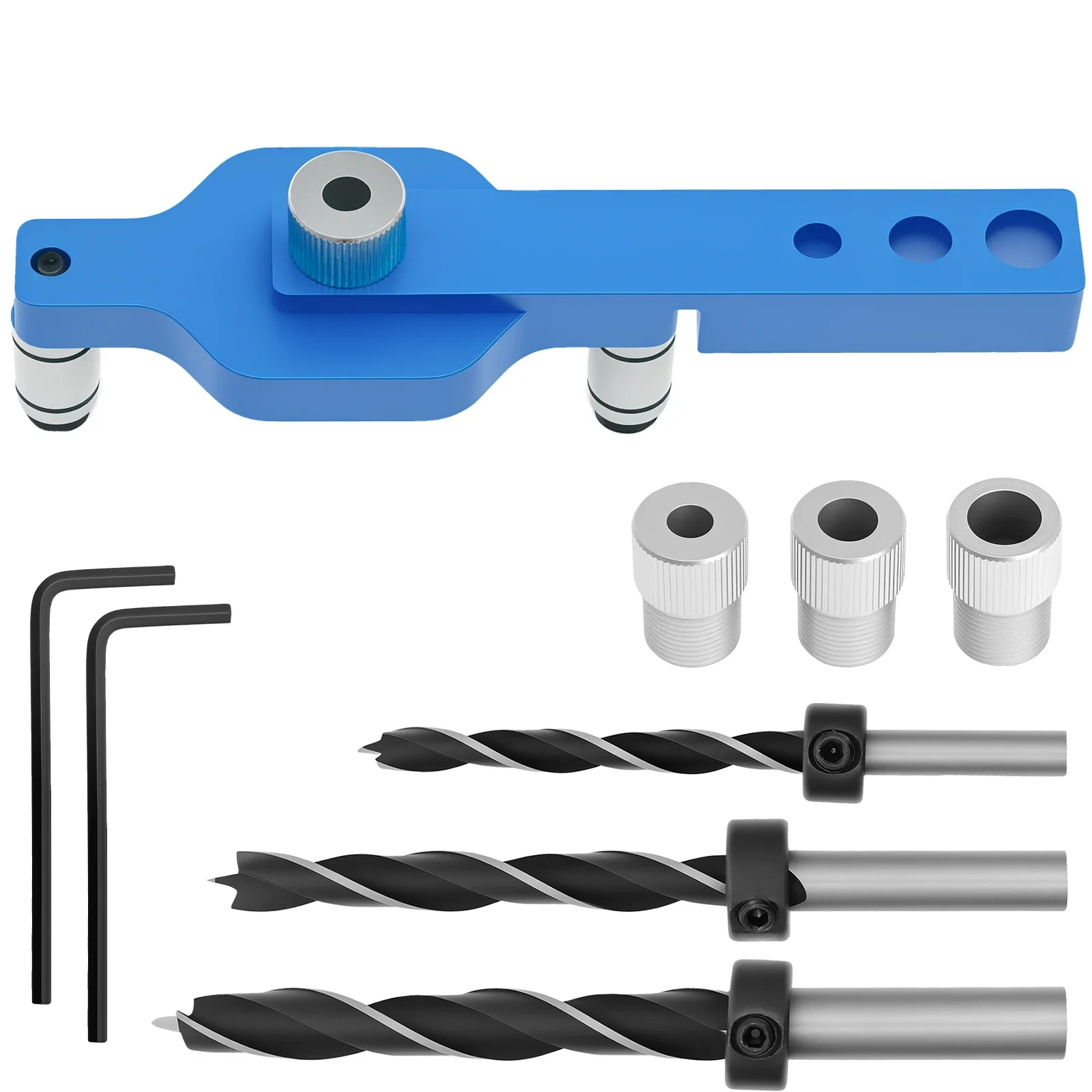 

Dowel Jig Kit Self Centering Doweling Jig Precise Woodworking Joinery Drill Guide Hole Puncher Aluminium Alloy Drilling Locator