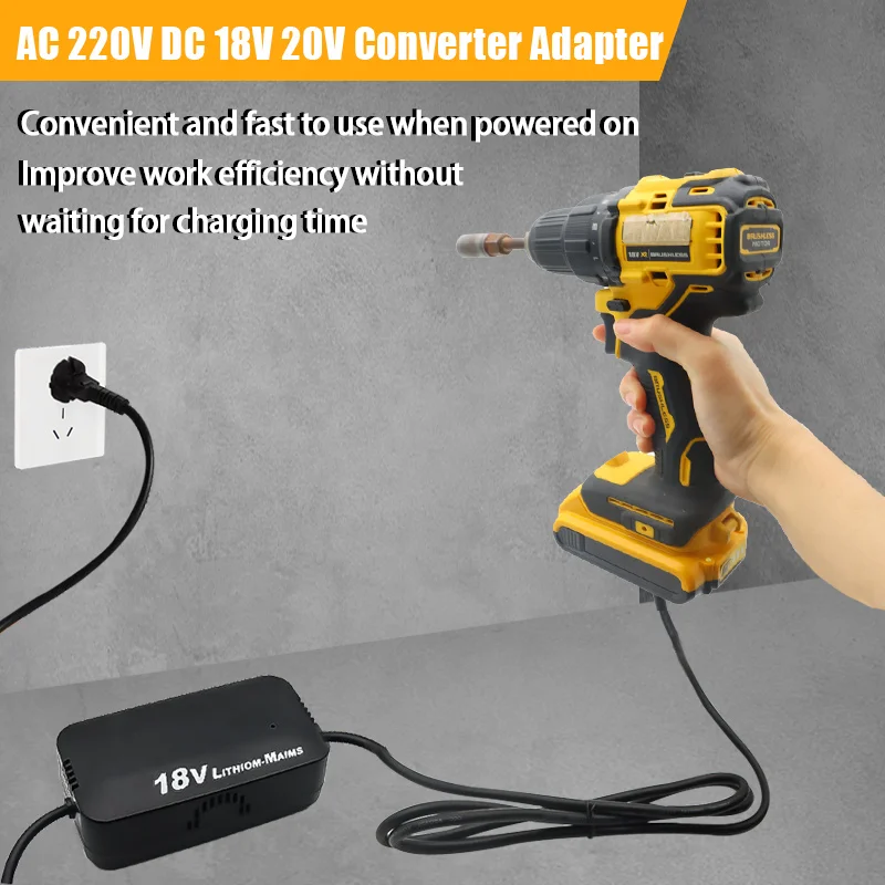 Imagem -06 - Lithium Battery Tools Converter Adapter Dewalt Milwaukee Makita Lithium-ion Power Connectors ac 220v dc 18v 20v